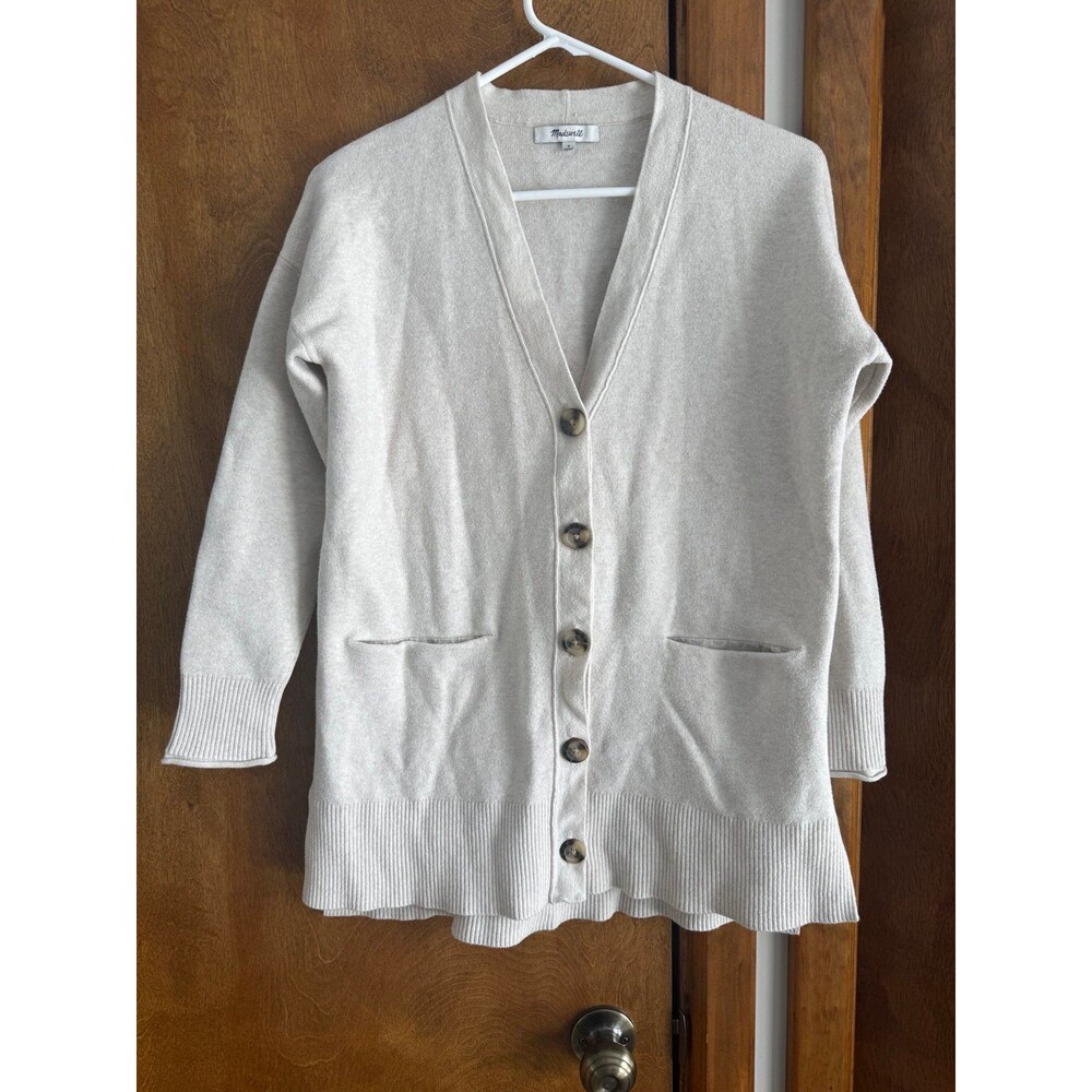 Madewell Miller Cardigan Sweater Sz. S Heather Coconut